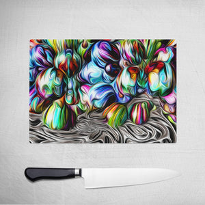Original Abstract Art on Glass Cutting Board