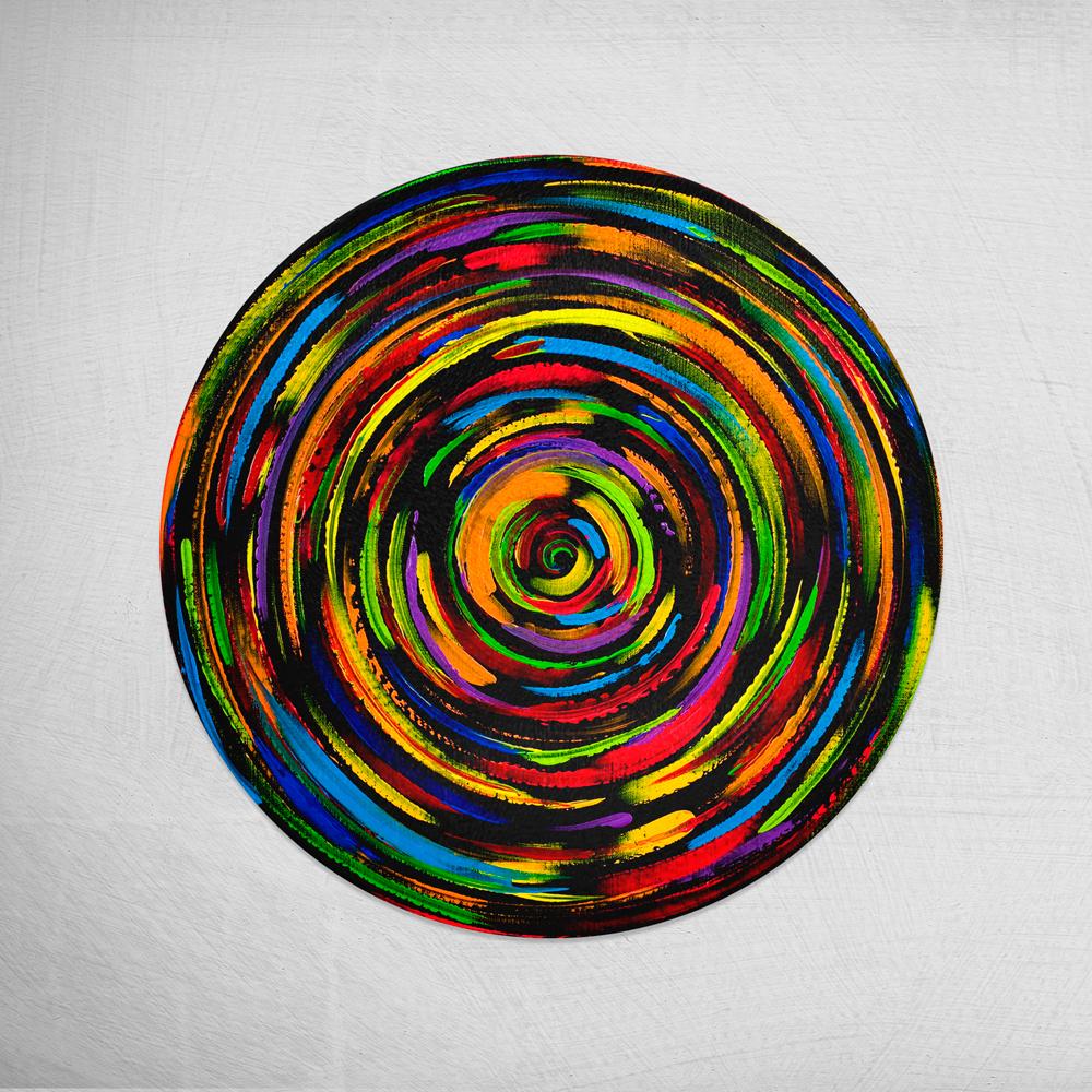 Original Abstract Art on Glass Cutting Board - A Color Adventure