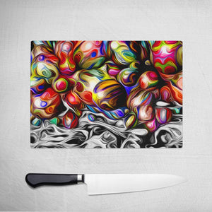 Original Abstract Art on Glass Cutting Board